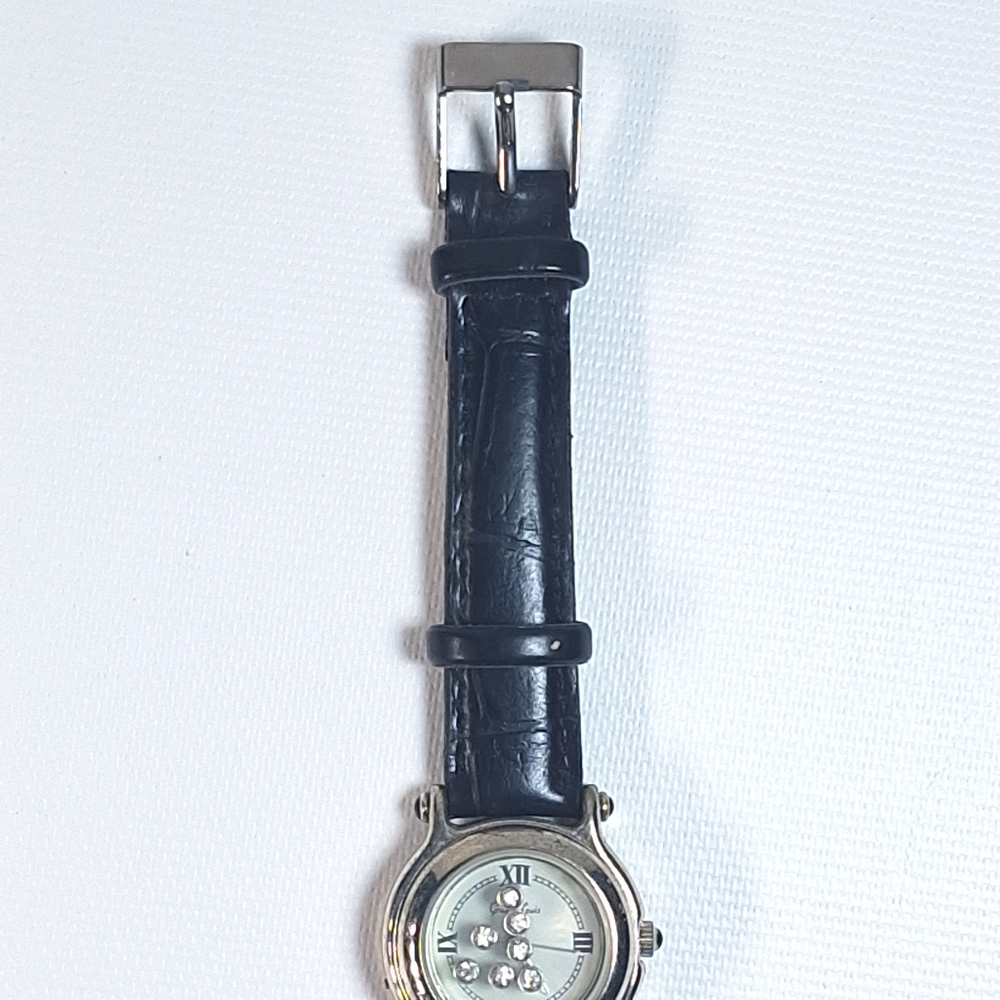Grand Louis Silver Tone Floating Rhinestones Ladies Watch, New Battery - Picture 5 of 11